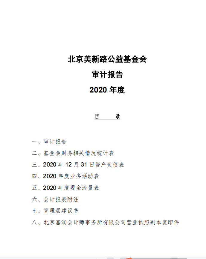 2020年财务审计报告
