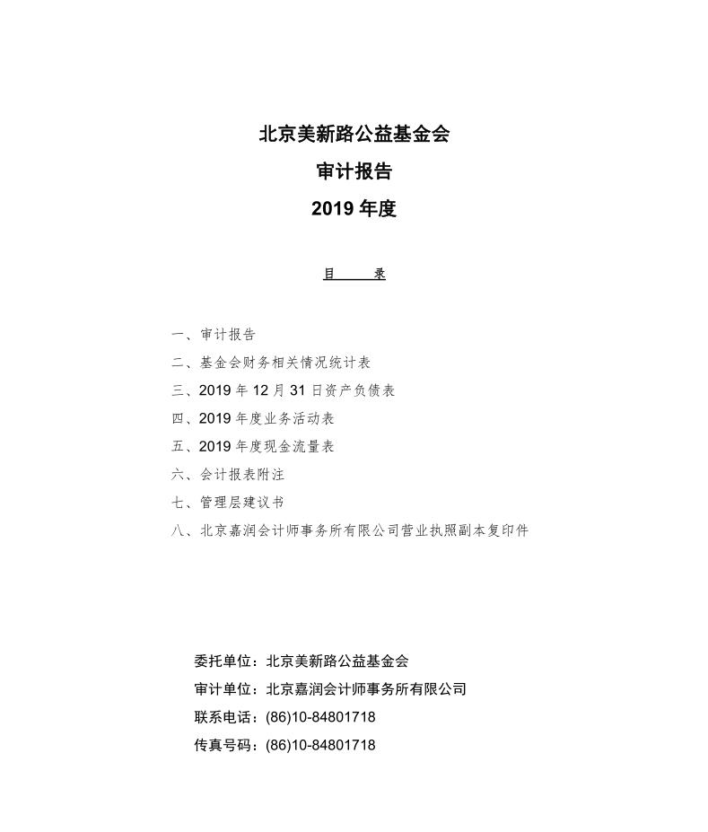 2019年财务审计报告