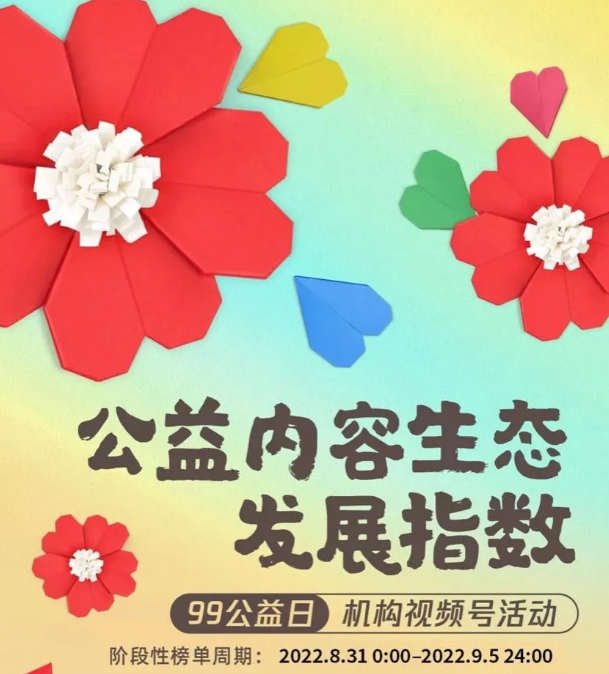 恭喜美新路在99公益日内容生态发展指数千家机构视频号活动中排名第二十！
